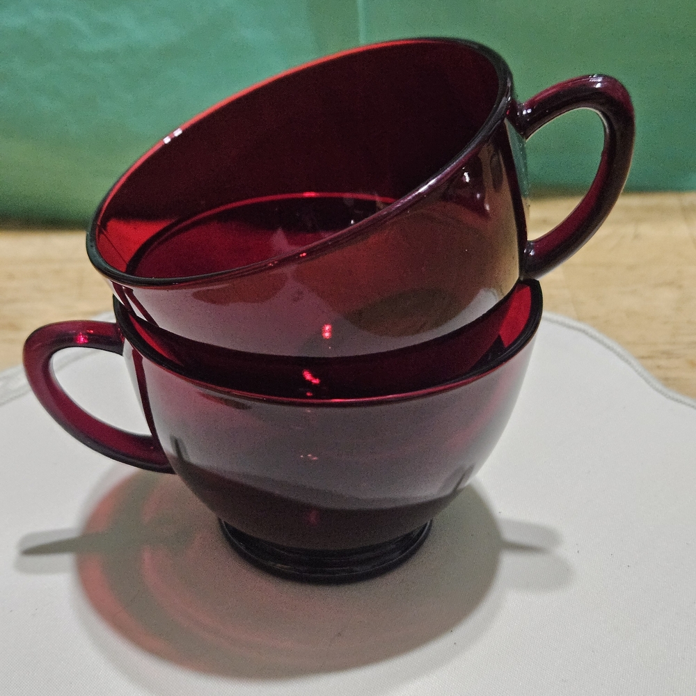 Vintage Anchor Hocking Royal Ruby Red Glass Cups